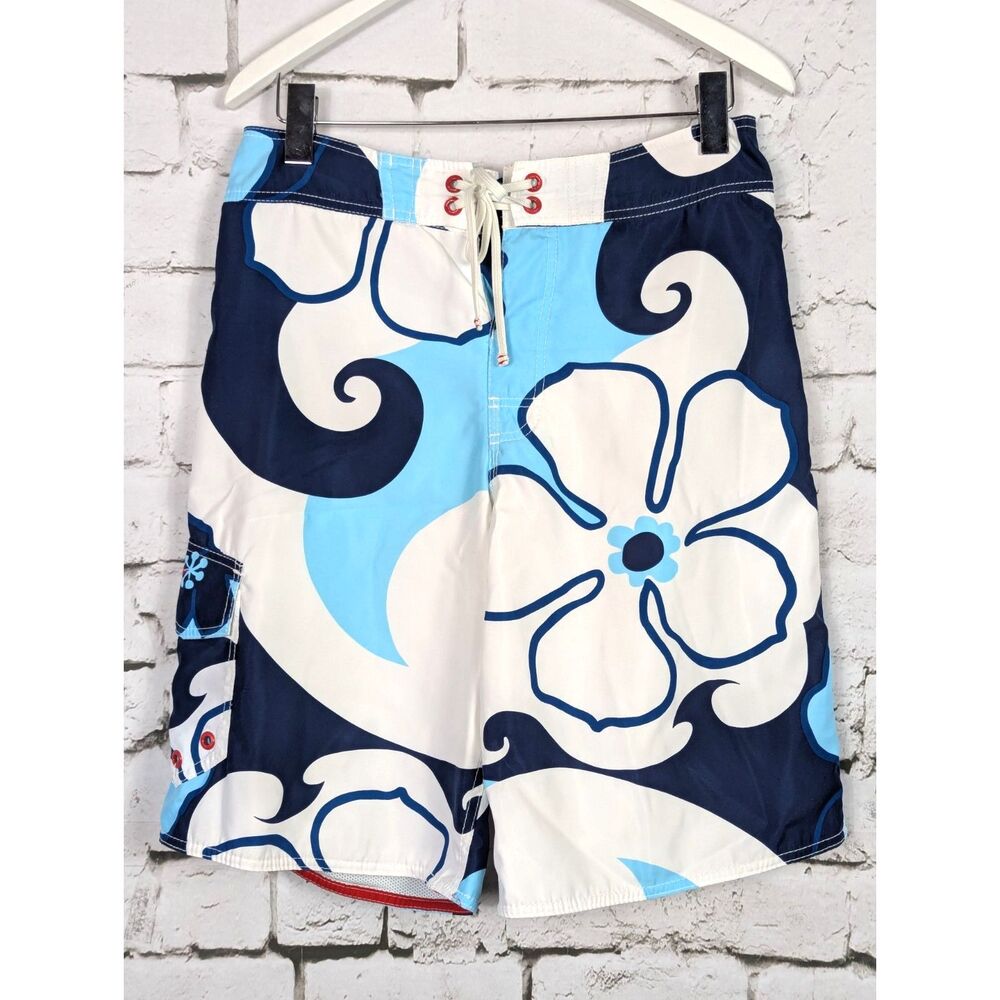 AMERICAN EAGLE Hawaiian Floral Board Short Swim Trunk Cargo Lined Size 30